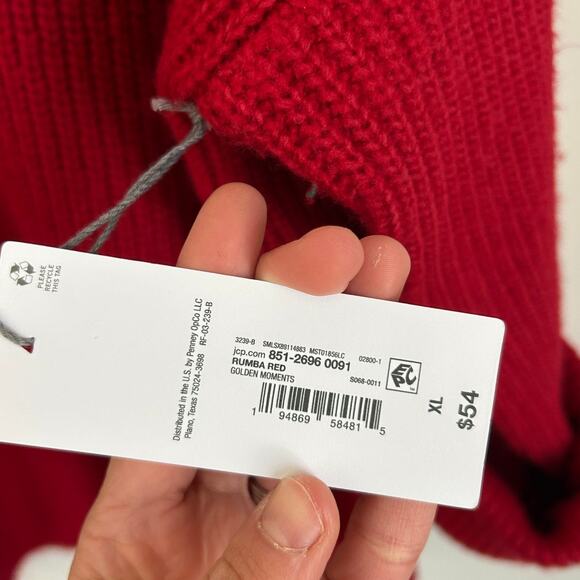 Liz Claiborne Women's Rumba Red Mock Neck Sweater - XL NWT - Picture 5 of 9